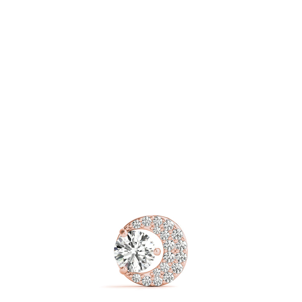 14K Rose Gold Diamond Solitaire Pendant Necklace