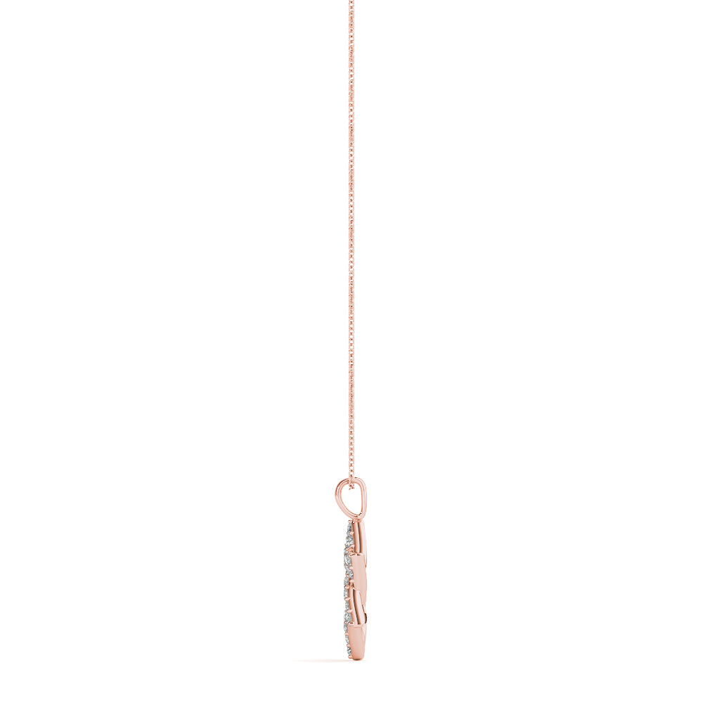 14K Rose Gold Diamond Fashion Pendant