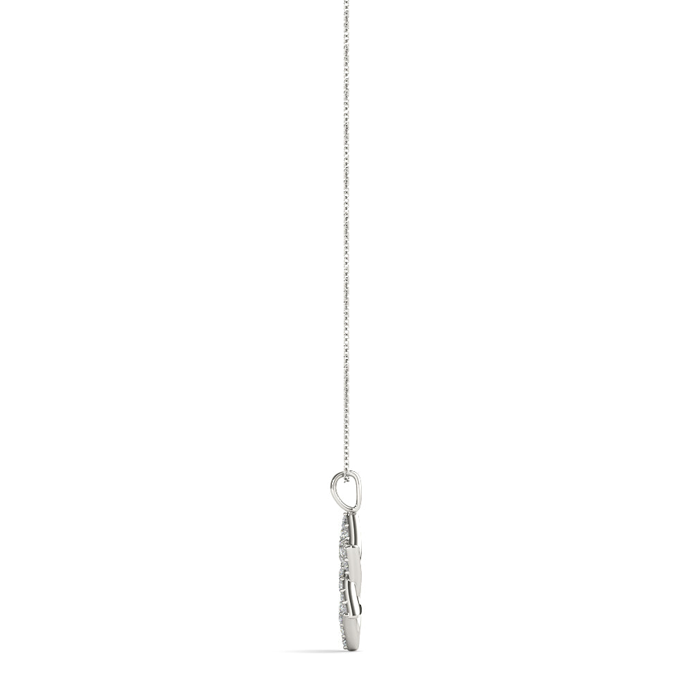 30-Diamond Round Pendant Necklace