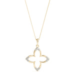 14K Yellow Gold Round Diamond Fashion Pendant