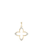 14K Yellow Gold Round Diamond Fashion Pendant