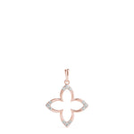 14K Rose Gold Round Diamond Fashion Pendant