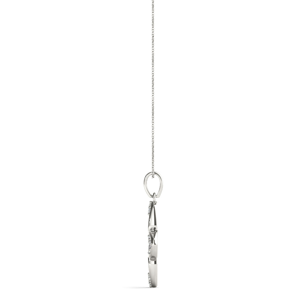 Multi-Diamond Round Geometric Pendant