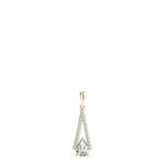14K Yellow Gold Pear Diamond Halo Pendant