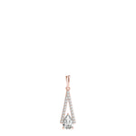 14K Rose Gold Pear Diamond Halo Pendant