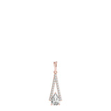 14K Rose Gold Pear Diamond Halo Pendant