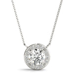 Round Diamond Halo Pendant