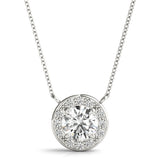 Round Diamond Halo Pendant