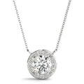 Round Diamond Halo Pendant
