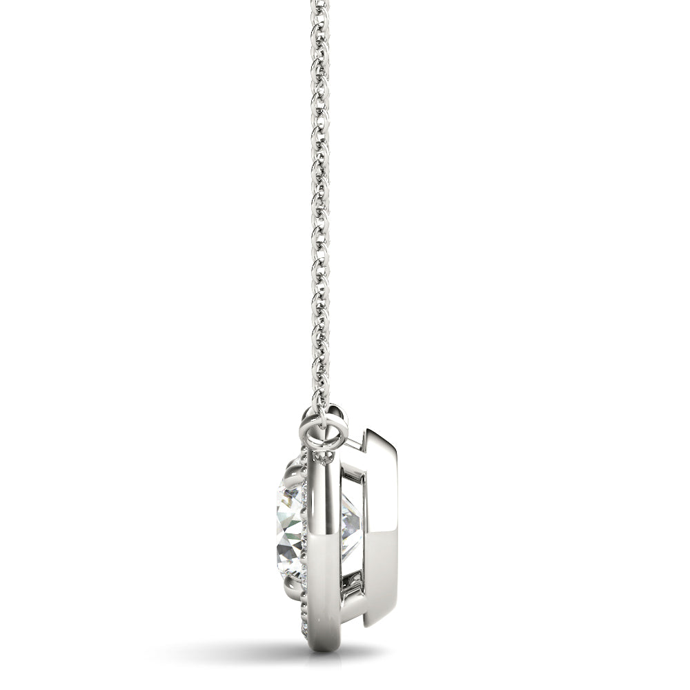 Round Diamond Halo Pendant