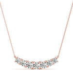 14K Rose Gold Diamond Bar Pendant