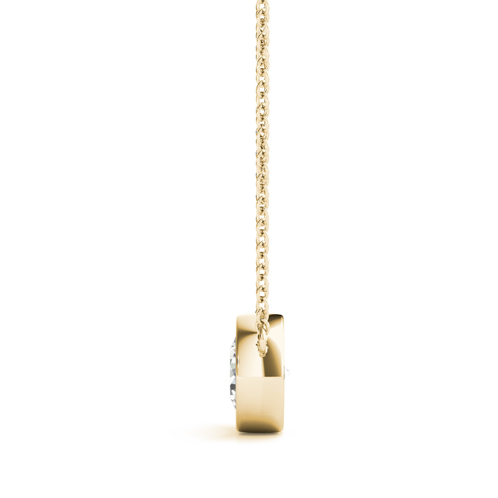 14K Yellow Gold 1ct Diamond Solitaire Pendant