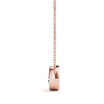 14K Rose Gold 1ct Round Diamond Solitaire Pendant