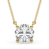 14K Yellow Gold 1ct Round Diamond Solitaire Pendant