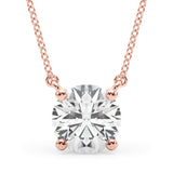 14K Rose Gold 1ct Diamond Solitaire Pendant
