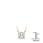 14K Yellow Gold 1ct Round Diamond Solitaire Pendant