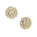 Multi-Diamond Round Cluster Earrings