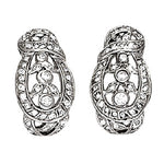 Round Diamond J-Hoops in 14K Gold