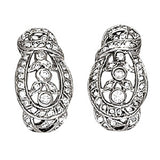 Round Diamond J-Hoops in 14K Gold
