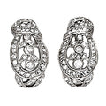 Round Diamond J-Hoops in 14K Gold