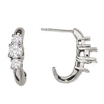 0.50 CTW Round Diamond Three Stone Earrings