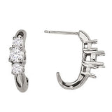 0.50 CTW Round Diamond Three Stone Earrings