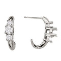 0.50 CTW Round Diamond Three Stone Earrings