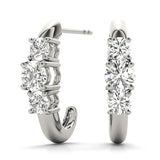 0.50 CTW Round Diamond Three Stone Earrings