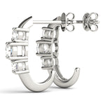 0.50 CTW Round Diamond Three Stone Earrings