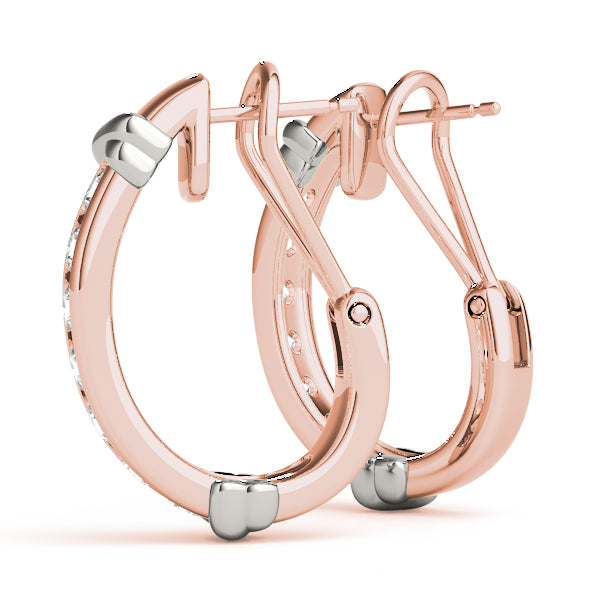 Rose Gold Diamond J-Hoop Earrings | 0.5 ctw