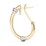 14K Yellow Gold Diamond J-Hoop Earrings