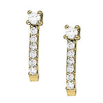 Round Diamond J-Hoops Earrings