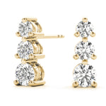 14K Yellow Gold 0.35ctw Round Diamond Earrings