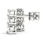 0.50 CTW Round Diamond Three Stone Earrings