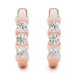 14K Rose Gold Diamond Trio Stud Earrings
