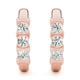14K Rose Gold Diamond Trio Stud Earrings