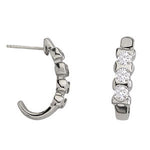 Round Diamond 3-Stone Earrings