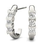 Round Diamond 3-Stone Earrings
