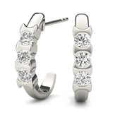 Round Diamond 3-Stone Earrings