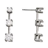 0.50 CTW Round Diamond Three Stone Earrings