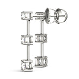 0.50 CTW Round Diamond Three Stone Earrings