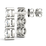 0.6 CTW Round Diamond Three Stone Earrings