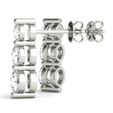 0.6 CTW Round Diamond Three Stone Earrings