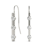 Round Diamond 3-Stone Stud Earrings
