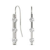 Round Diamond 3-Stone Stud Earrings