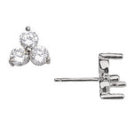 Diamond Three Stone Earrings
