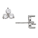Diamond Three Stone Earrings