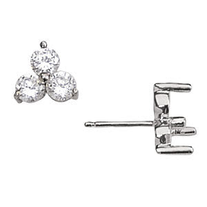 Diamond Three Stone Earrings
