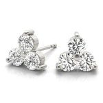 Diamond Three Stone Earrings