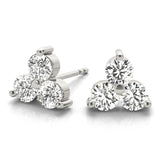 Diamond Three Stone Earrings